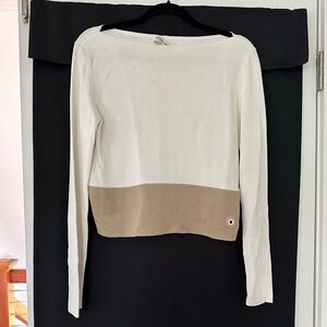 Balenciaga White and Tan Long-sleeve Shirt